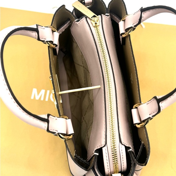 Michael Kors Reed Small Satchel Crossbody Bag Powder Blush - Picture 11 of 12